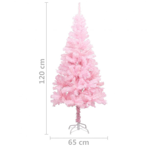 Árbol de Navidad artificial con soporte PVC rosa 120 cm M 5