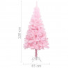 Árbol de Navidad artificial con soporte PVC rosa 120 cm 5