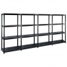 Unidade com 4 prateleiras 244x30.5x130 cm plástico preto 1