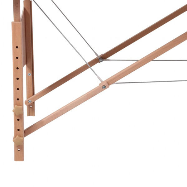 Camilla de masaje plegable 2 zonas estructura de madera negra M 4