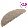 Tapete/carpete para degraus 15 pcs 65x21x4 cm cinzento/castanho 2
