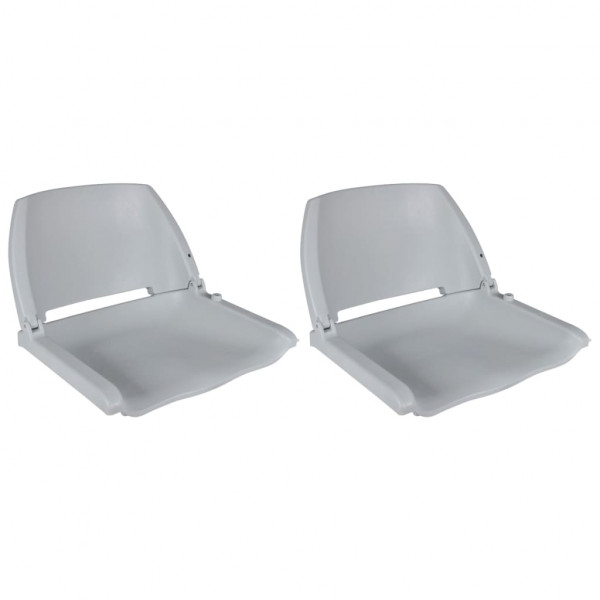 Asiento barco respaldo plegable sin cojín 2uds gris 41x51x48 cm D