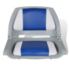2x Asiento barco respaldo plegable cojín azul blanco 41x51x48cm 3