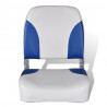 2x Asiento barco respaldo plegable cojín azul blanco 41x36x48cm 3