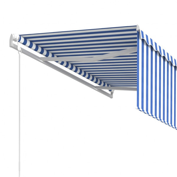 Toldo retrátil automático com estore 3x2.5 m azul e branco M 3