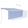 Toldo retrátil automático com estore 3x2.5 m azul e branco 5
