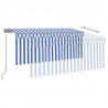 Toldo manual retráctil con persiana y LED azul y blanco 3x2.5 m 4