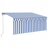 Toldo automático retráctil con persiana azul y blanco 3x2.5m 2