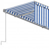 Toldo automático retráctil con persiana azul y blanco 3x2.5m 5