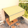 Toldo retrátil manual com estore 4x3 m amarelo e branco 1
