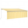 Toldo retrátil manual com estore 4x3 m amarelo e branco 2