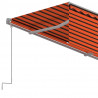 Toldo retráctil manual con persiana naranja y marrón 4x3 m 5