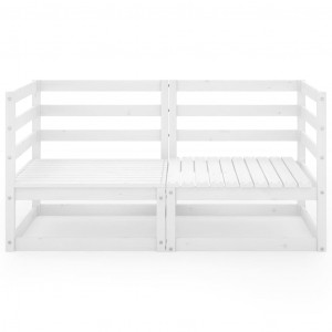 Sofá de 2 lugares para jardim pinho maciço branco H