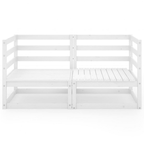Sofá de 2 lugares para jardim pinho maciço branco M 2