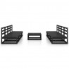 9 pcs conjunto lounge de jardim pinho maciço preto 2
