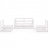 Set de salón de jardín de 4 piezas blanco madera maciza de pino 2