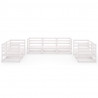 7 pcs conjunto lounge de jardim pinho maciço branco 2