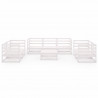 8 pcs conjunto lounge de jardim pinho maciço branco 2