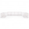 Set de salón de jardín de 8 piezas blanco madera maciza de pino 2