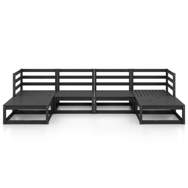 6 pcs conjunto lounge de jardim pinho maciço M 2