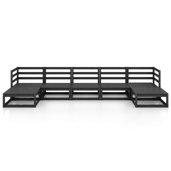 7 pcs conjunto lounge de jardim pinho maciço M 2