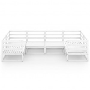 6 pcs conjunto lounge de jardim pinho maciço H