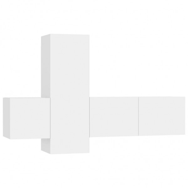 3 pcs conjunto de móveis de TV derivados de madeira branco M 2