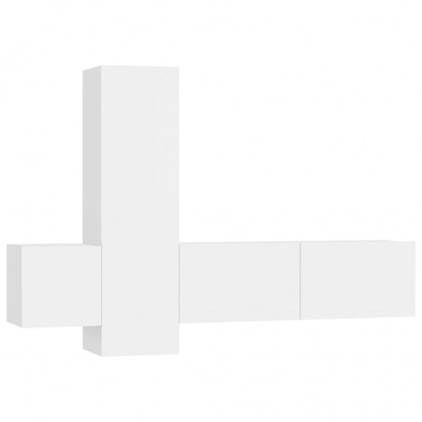 3 pcs conjunto de móveis de TV derivados de madeira branco M 2