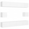 Set de muebles de salón TV 6 piezas madera de ingeniería blanco 2