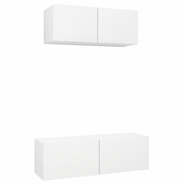 Set de muebles de salón TV 2 piezas madera de ingeniería blanco M 2
