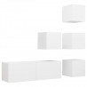 5 pcs conjunto de móveis de TV contraplacado branco 2