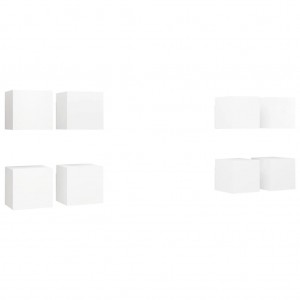 Móvel de TV de parede 8 pcs 30.5x30x30 cm branco H