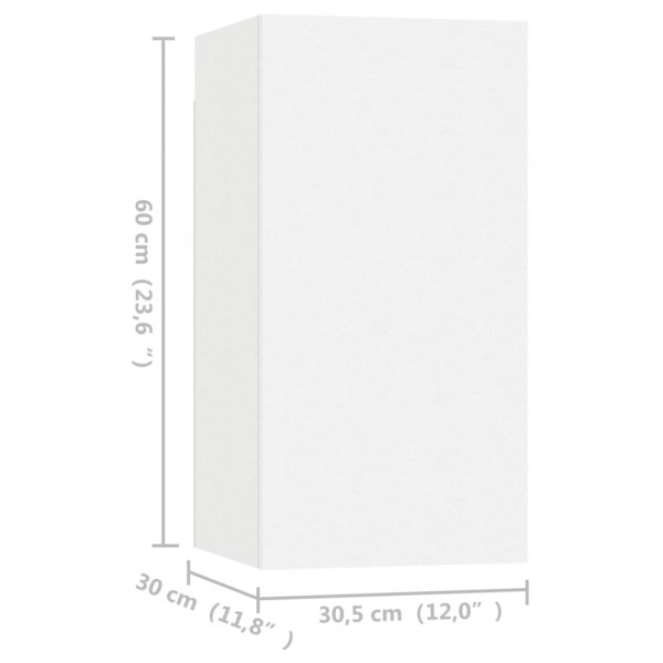 Móveis de TV 4 pcs 30.5x30x60 cm derivados de madeira branco M 5