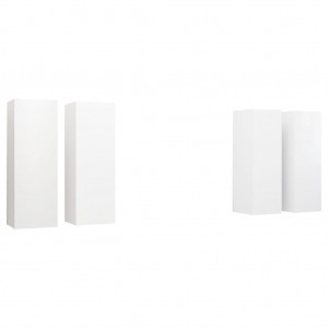 Móveis de TV 4 pcs 30.5x30x90 cm derivados de madeira branco H