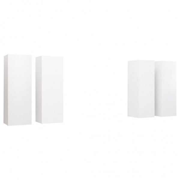 Móveis de TV 4 pcs 30.5x30x90 cm derivados de madeira branco M 2
