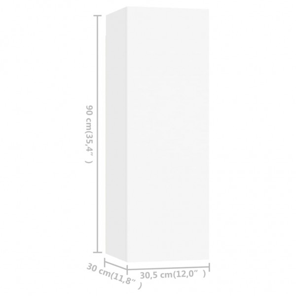 Móveis de TV 4 pcs 30.5x30x90 cm derivados de madeira branco M 5