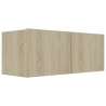 Muebles de pared de TV 3 pzas aglomerado color roble Sonoma 4