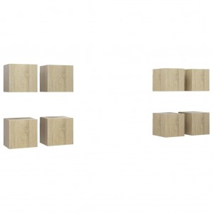 Muebles de pared para TV 8 uds color roble Sonoma 30.5x30x30cm H