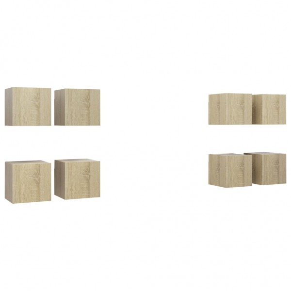 Móveis de parede para TV 8 pcs 30.5x30x30 cm carvalho sonoma M 2