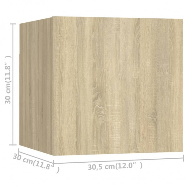 Móveis de parede para TV 8 pcs 30.5x30x30 cm carvalho sonoma M 5