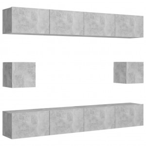 Juego de muebles de salón 6 piezas gris hormigón H