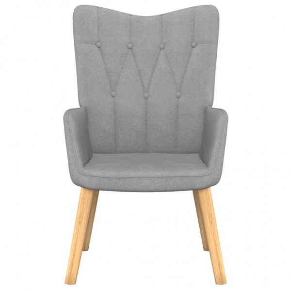 Sillón relax con taburete tela gris claro M 3