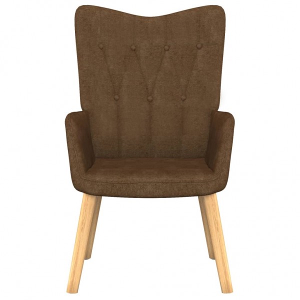 Sillón de relax con reposapiés tela marrón M 3