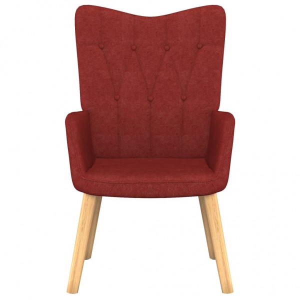 Sillón de relax con reposapiés tela rojo tinto M 3