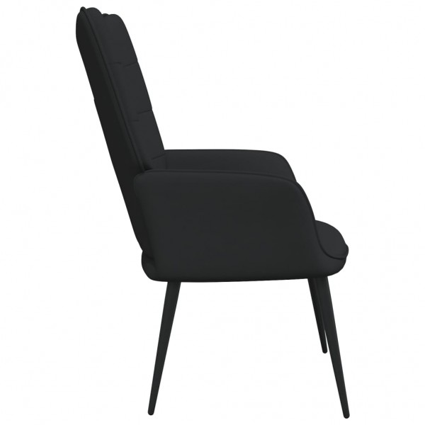 Silla de relajación con reposapiés tela negro M 4
