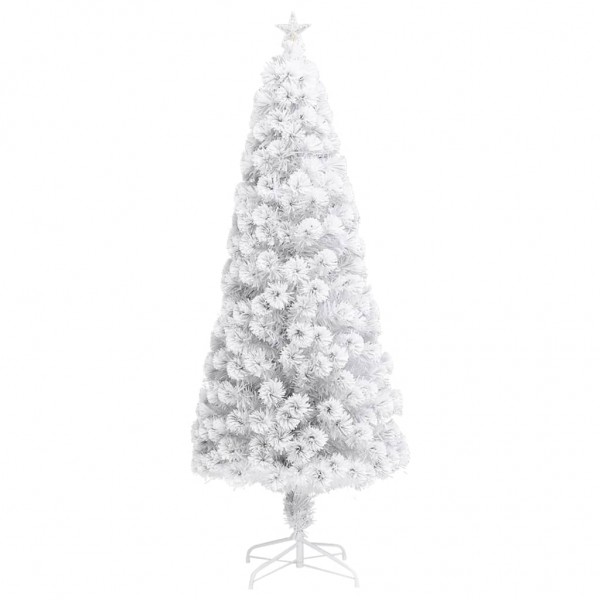 Árbol de Navidad artificial con luces fibra óptica blanco 210cm M 3