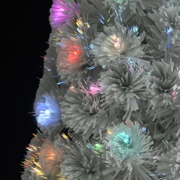 Árbol de Navidad artificial con luces fibra óptica blanco 210cm M 5