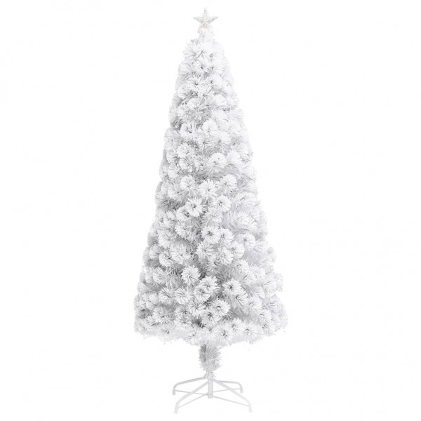 Árbol de Navidad artificial con luces fibra óptica blanco 240cm M 3