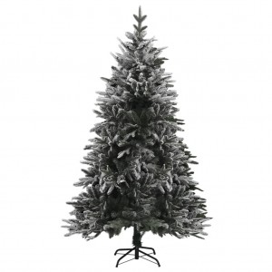 Árbol de Navidad artificial con nieve PVC y PE verde 210 cm H