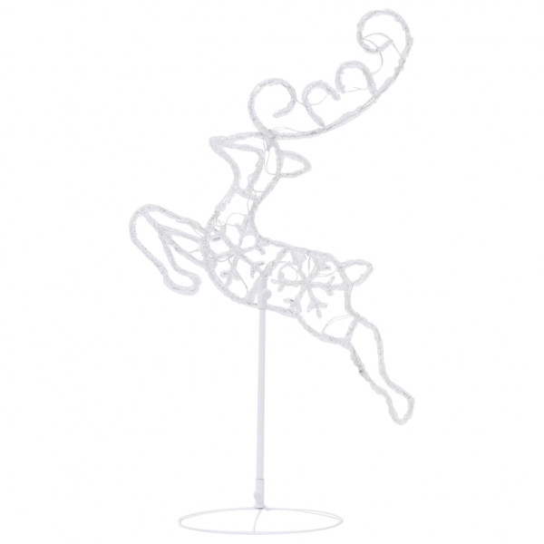 Renos voladores y trineo blanco cálido 260x21x87 cm M 5